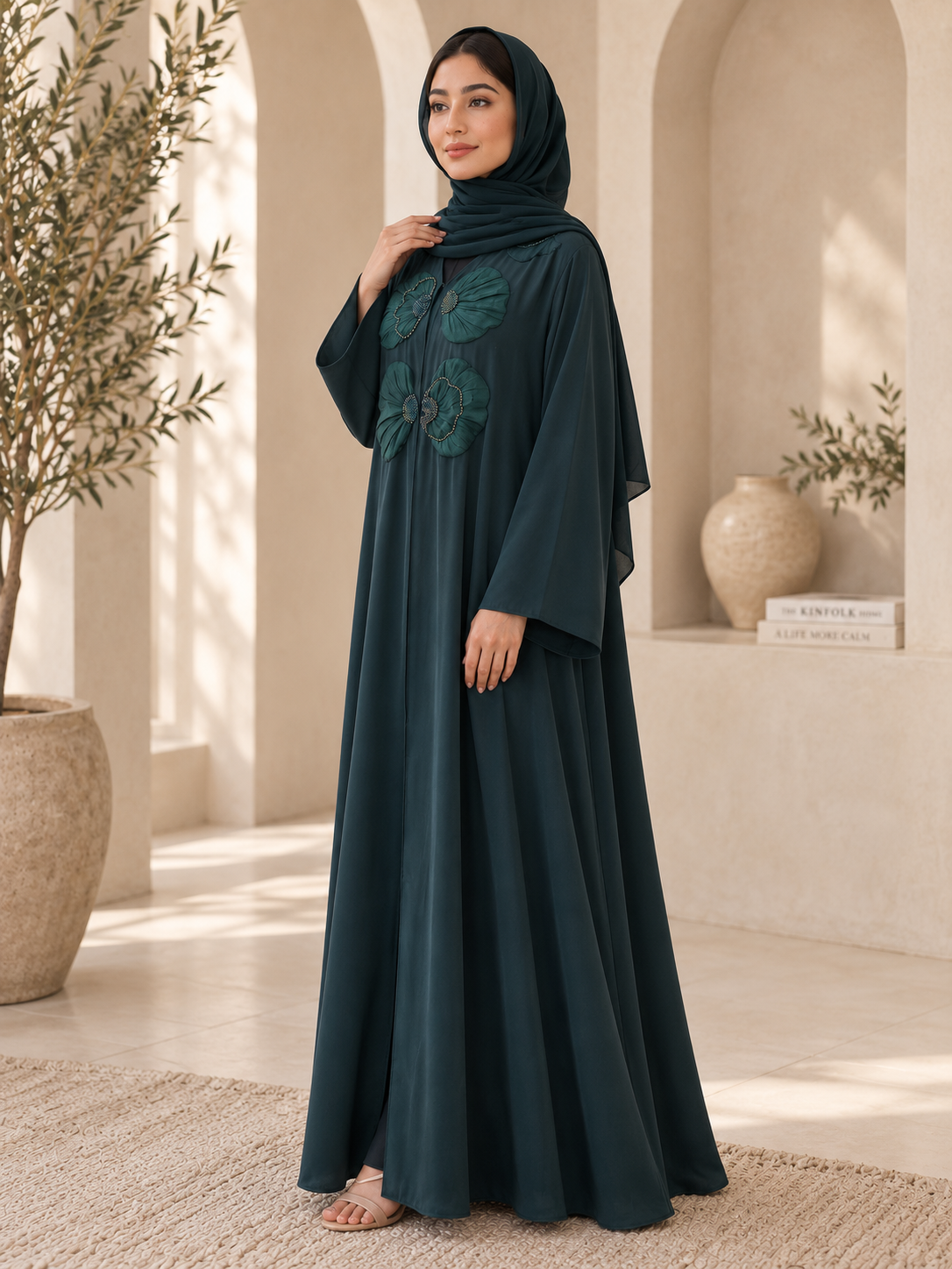 Emerald Blossom Abaya