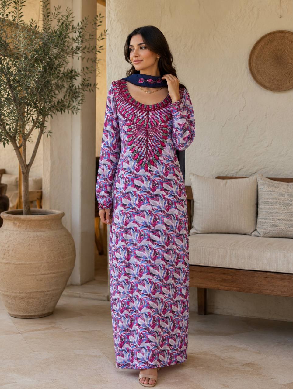 Dubai Bloom Embroidered Mukhawar