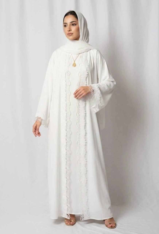 Emirati Lace Open Abaya
