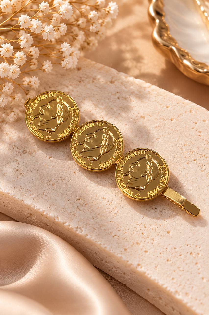 Layla Gold-Tone Coin Hair Barrette