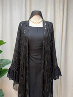 Noir Cascade Abaya