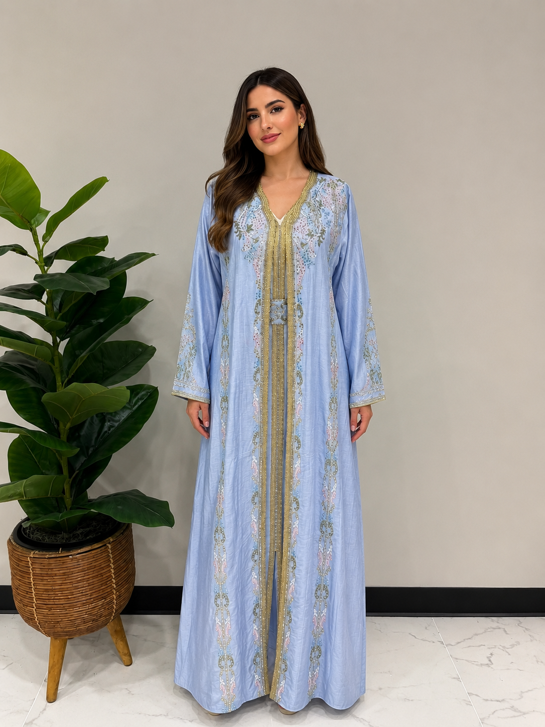 Pastel Luxe Linen Caftan