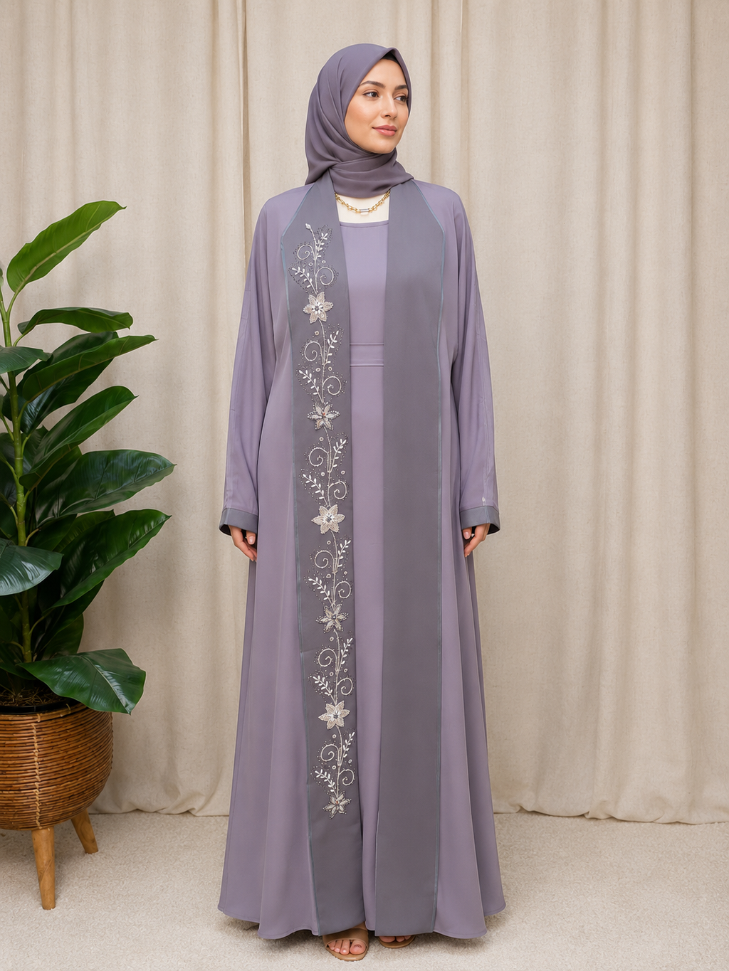 Luna Blossom Abaya Set