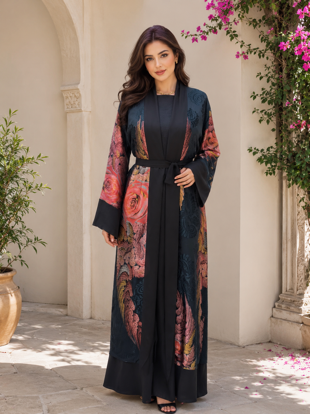 Royal Bloom Open Abaya