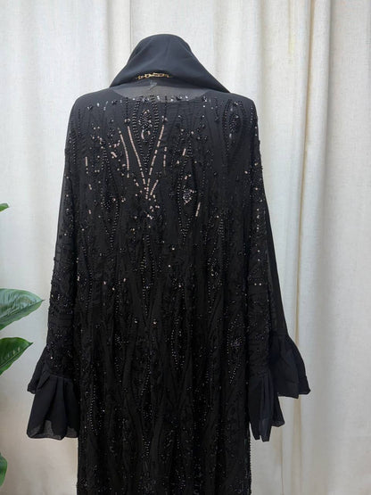 Noir Cascade Abaya