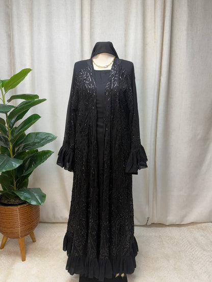 Noir Cascade Abaya