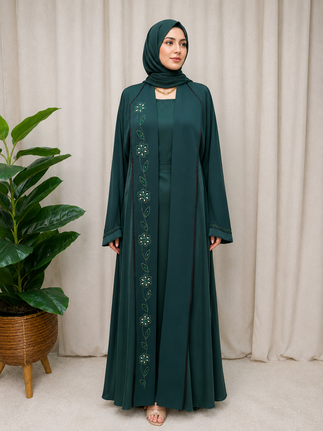 Luna Blossom Abaya Set