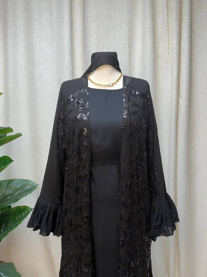 Noir Cascade Abaya