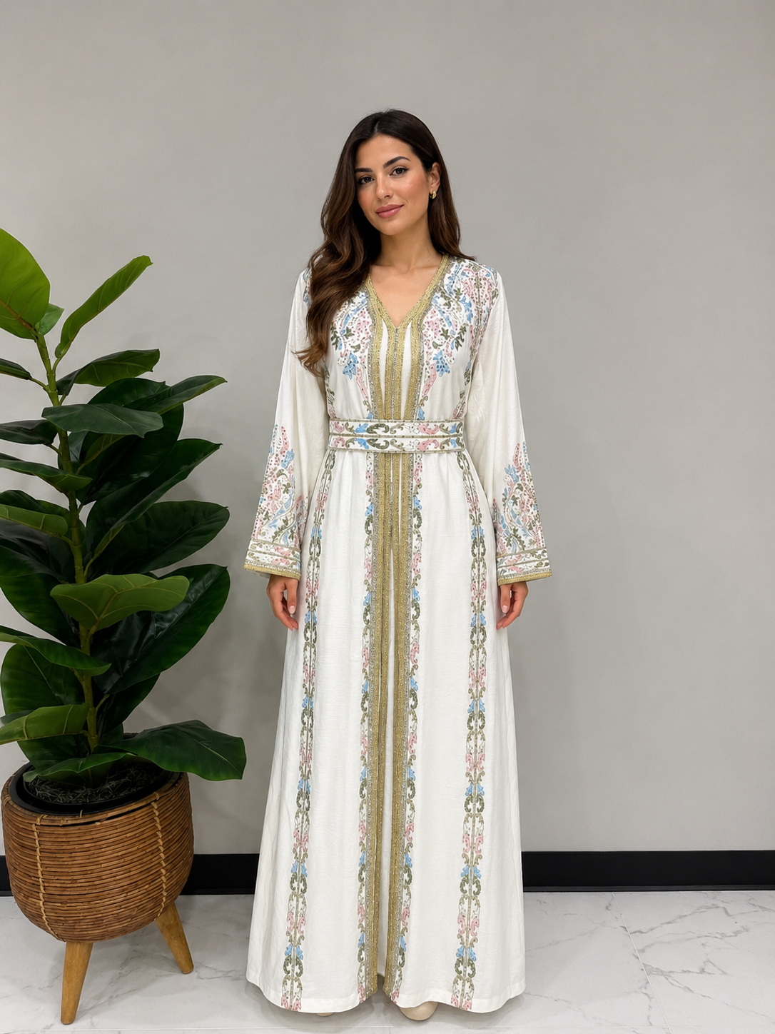 Pastel Luxe Linen Caftan