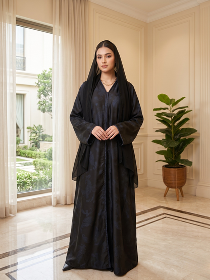 Salma Abaya – Korean Nada Print Fabric