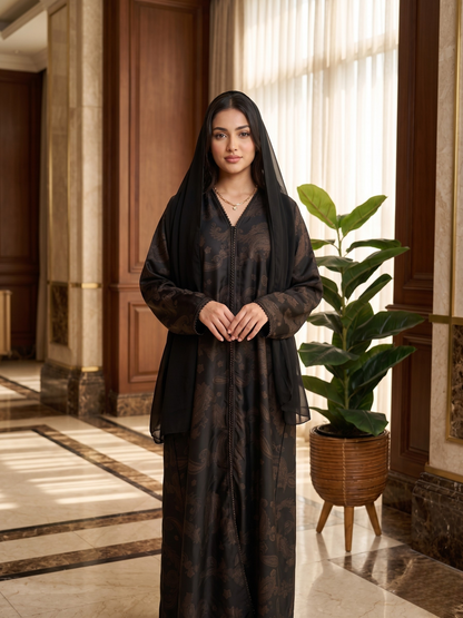 Salma Abaya – Korean Nada Print Fabric