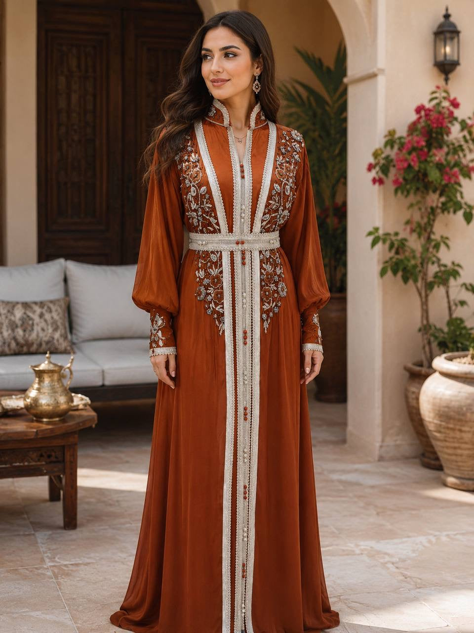 Noura Handcrafted Organza Kaftan