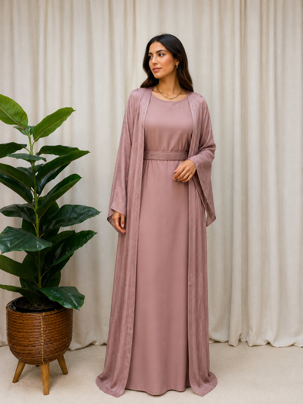 Celeste Crystal Abaya Set