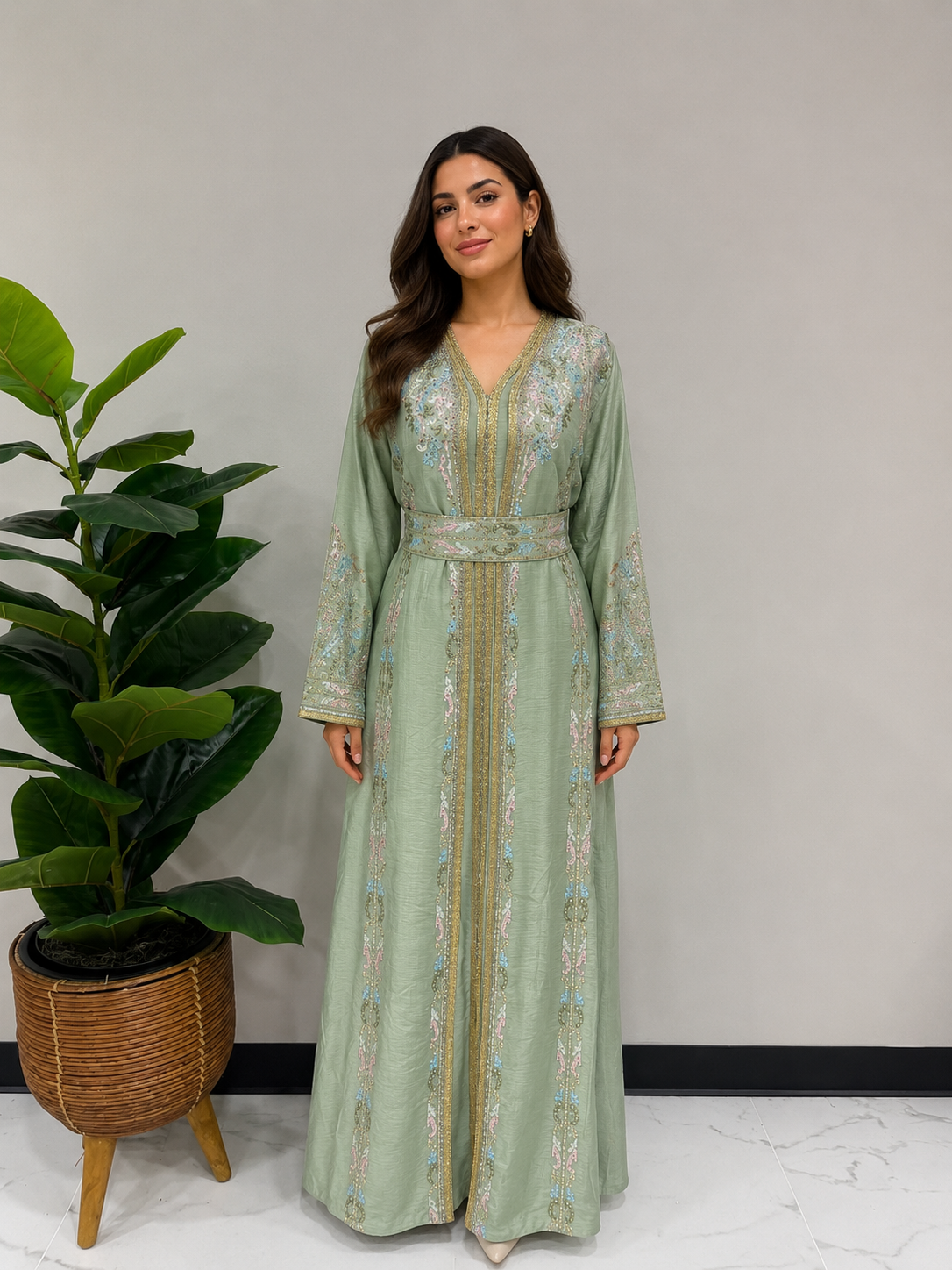 Pastel Luxe Linen Caftan