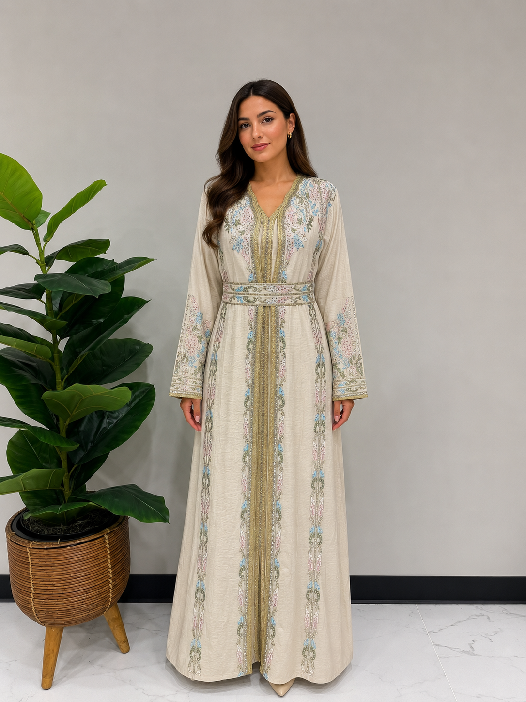 Pastel Luxe Linen Caftan
