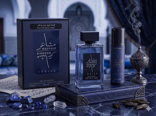 Mashair Indigo Luxury Gift Set – Oriental Oudh & Saffron