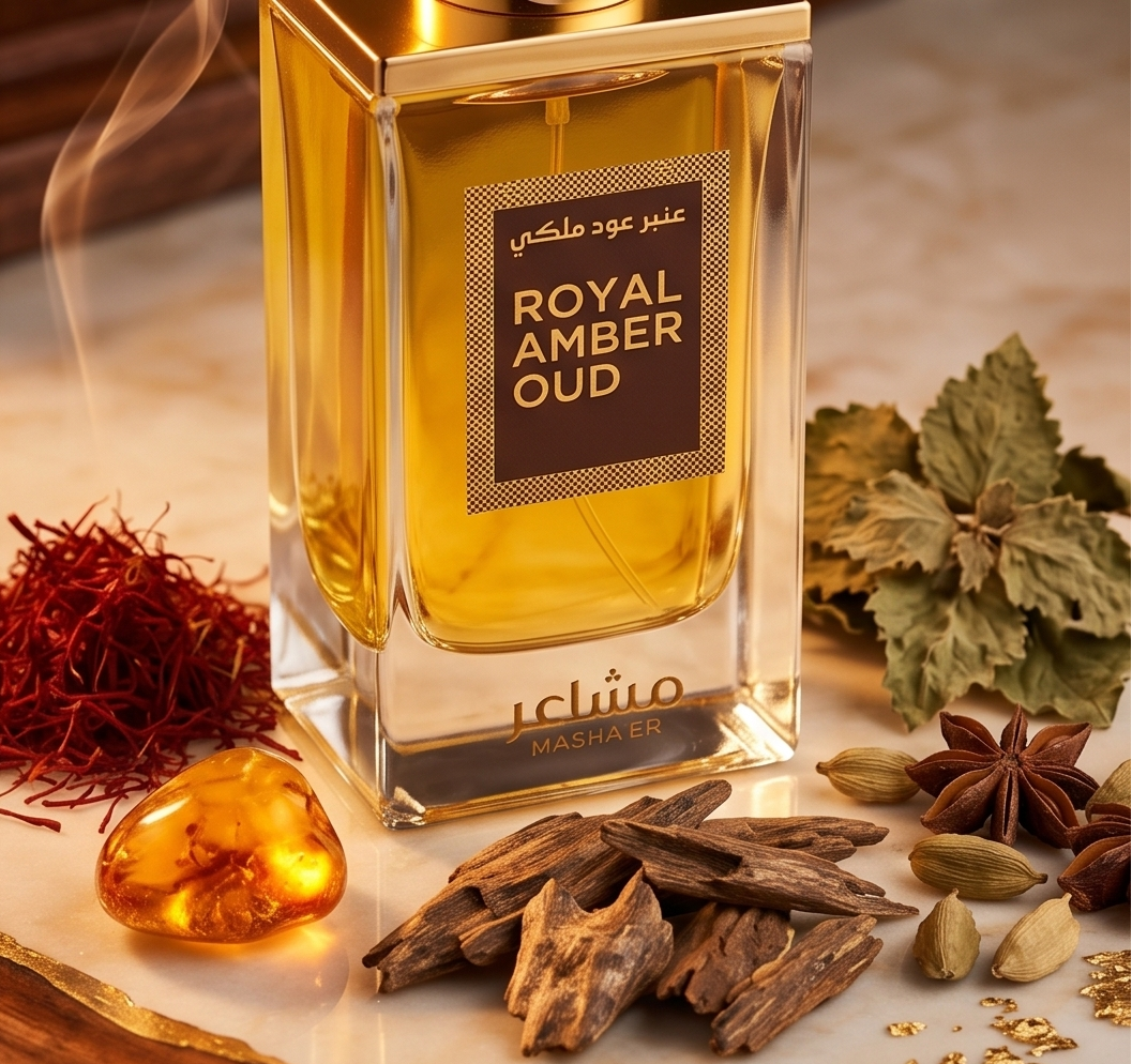 Masha'er 'Royal Amber Oud' – A Masterpiece of Regal Warmth and Timeless Luxury