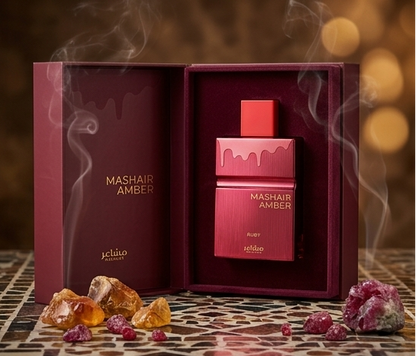 Mashair Amber Ruby Eau de Parfum – A Radiant Journey of Precision and Passion.