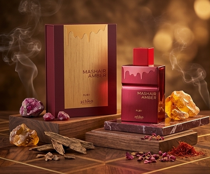Mashair Amber Ruby Eau de Parfum – A Radiant Journey of Precision and Passion.