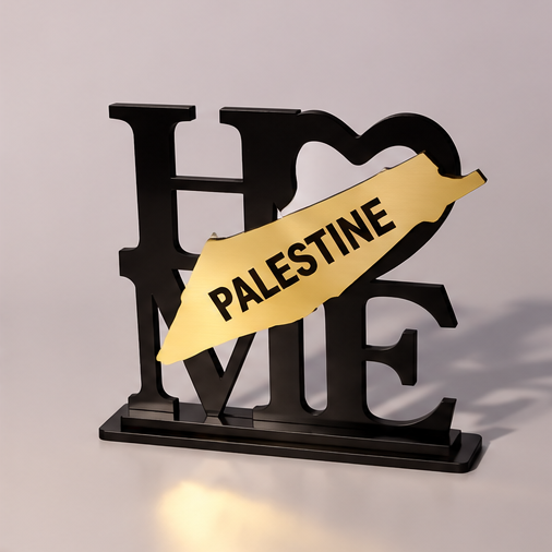 Arab Country LOVE Tabletop Decor – Palestine, Jordan, Syria & More | Black & Gold Home Sign