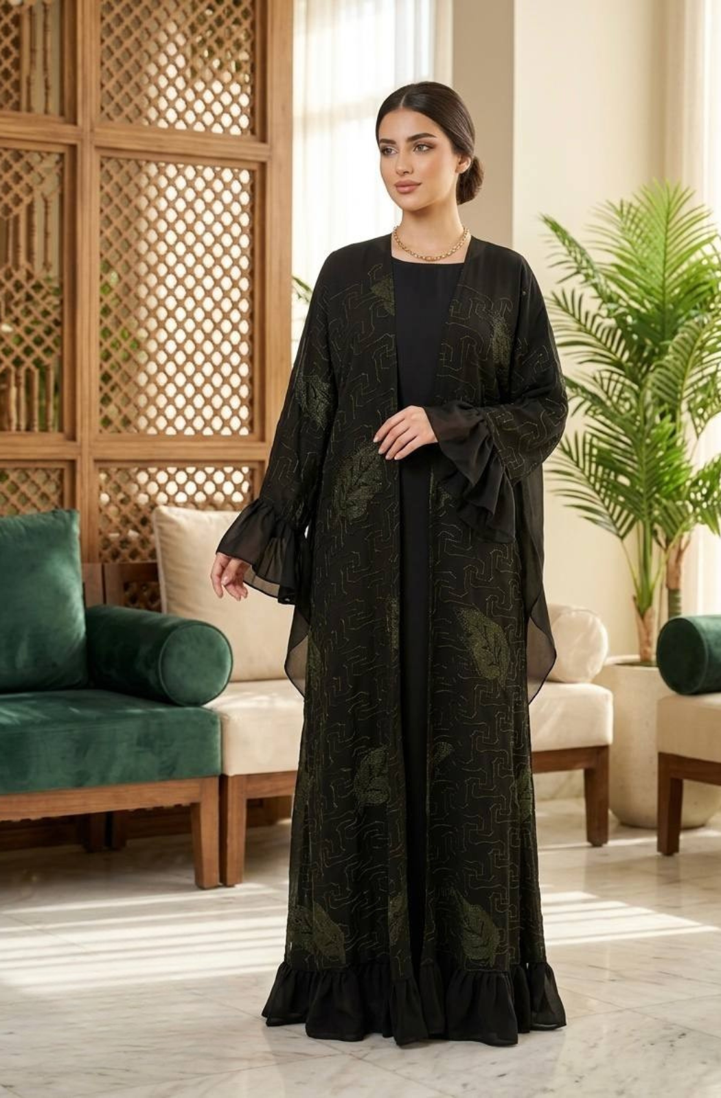 Layal Noir Abaya Set