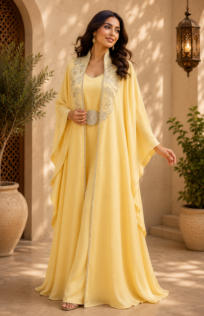 Soft Linen Embroidered Kaftan