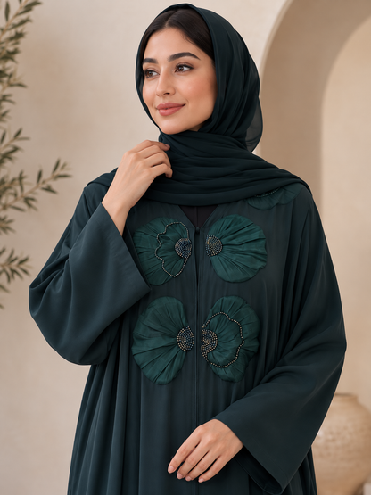 Emerald Blossom Abaya