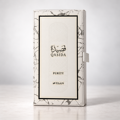 FAAN Qasida Purity Eau de Parfum – 100 ml — matching presentation box