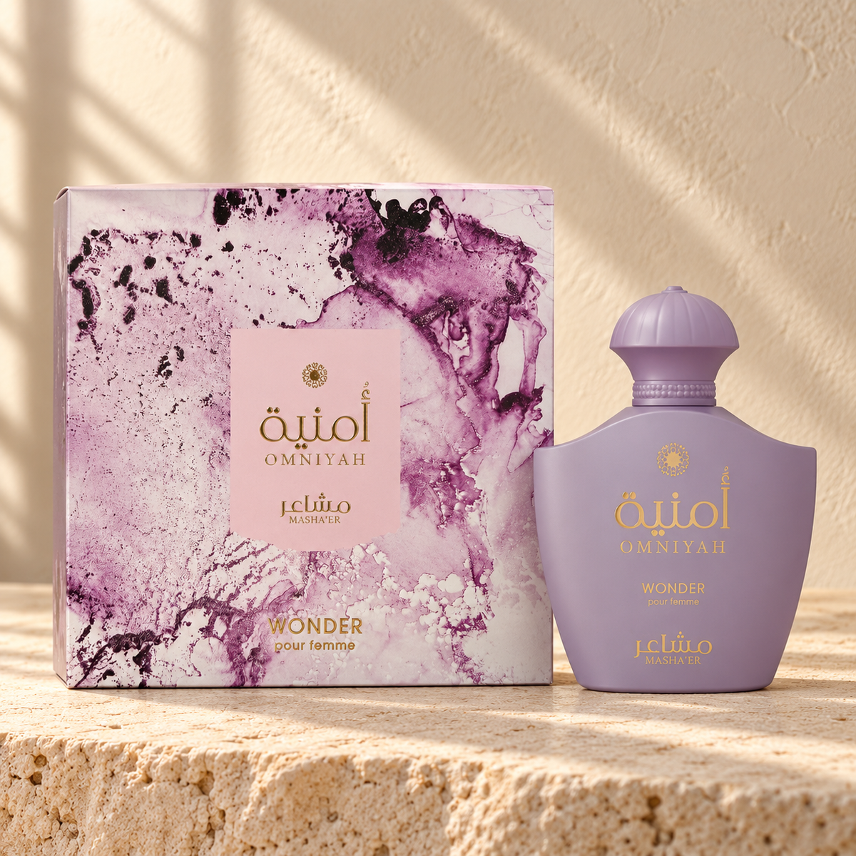 Masha'er Omniyah Wonder Eau de Parfum – 100 ml — bottle and matching packaging