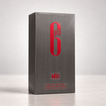 TRI 6 PM Red Eau de Parfum – 100 ml — matching presentation box