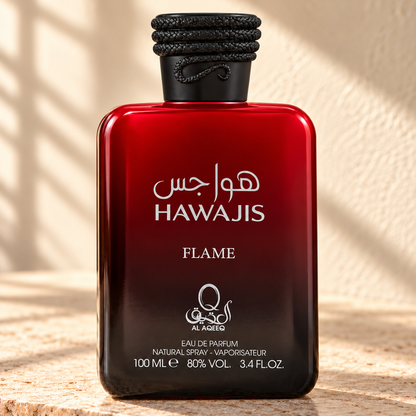 Al Aqeeq Hawajis Flame Eau de Parfum – 100 ml — cap, label and presentation detail