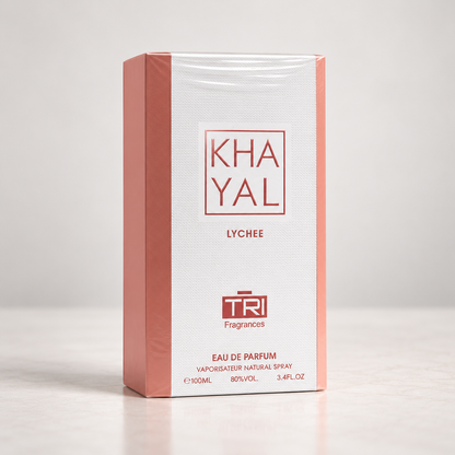 TRI Khayal Lychee Eau de Parfum – 100 ml — matching presentation box