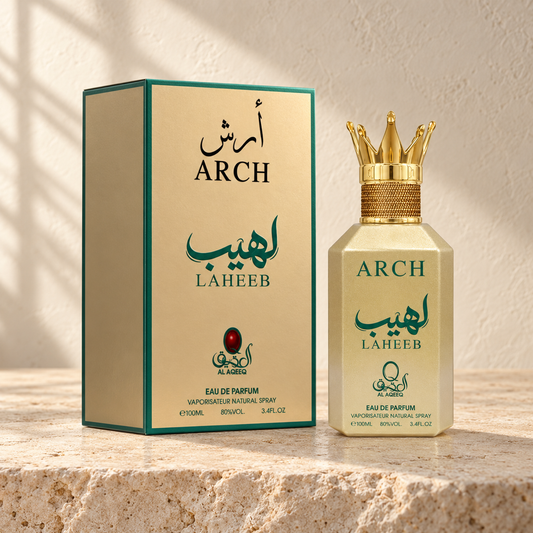 Al Aqeeq Arch Laheeb Eau de Parfum – 100 ml — bottle and matching packaging
