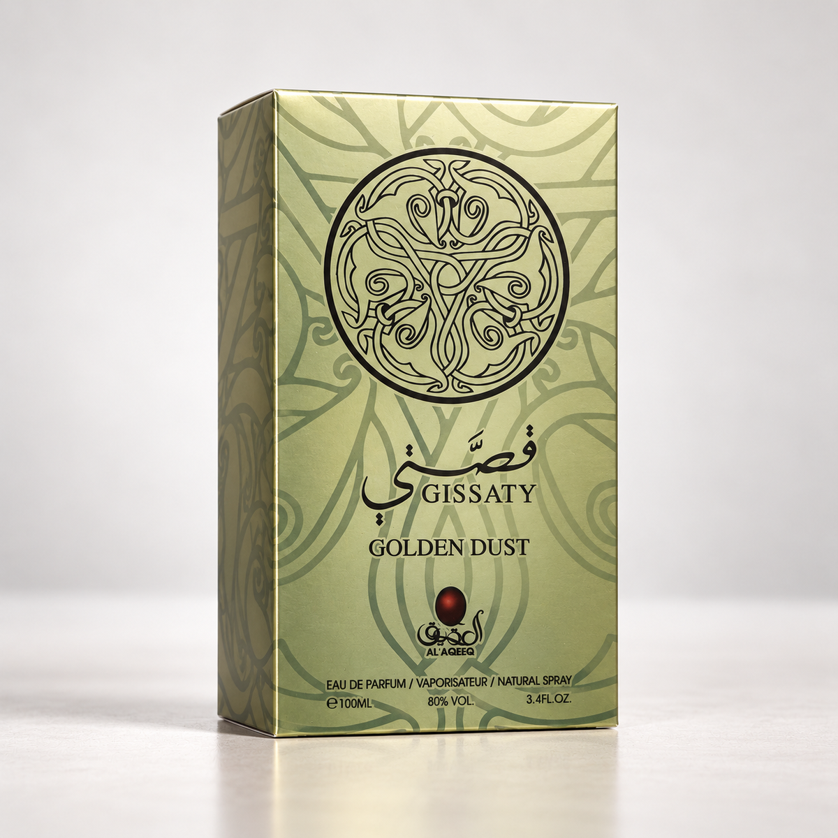 Al Aqeeq Gissaty Golden Dust Eau de Parfum – 100 ml — matching presentation box