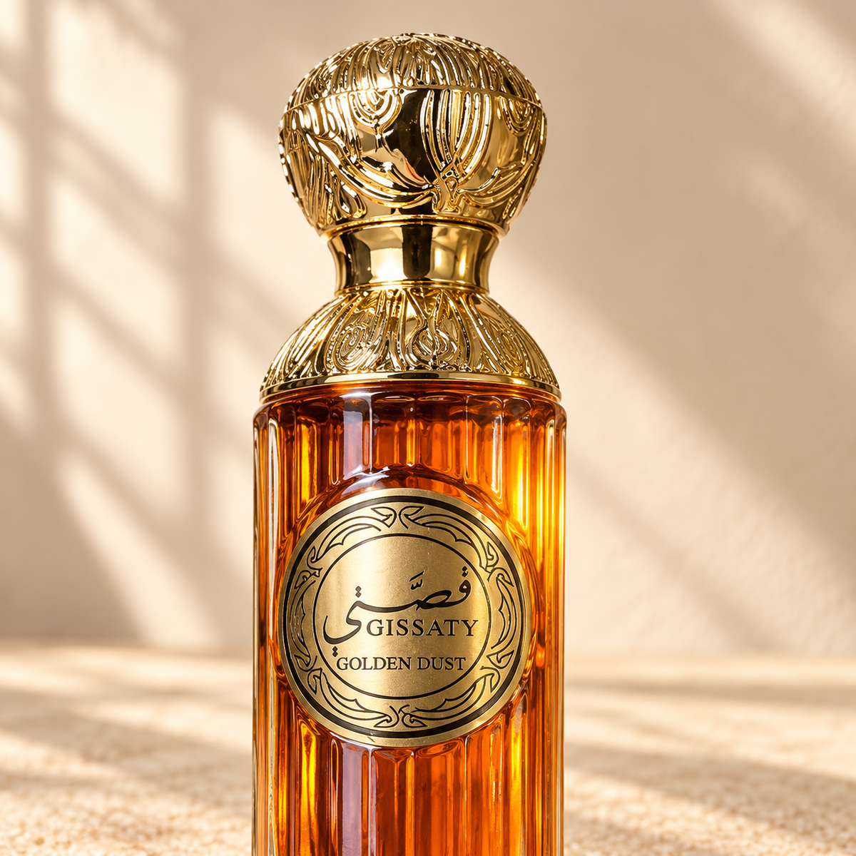 Al Aqeeq Gissaty Golden Dust Eau de Parfum – 100 ml — cap, label and presentation detail