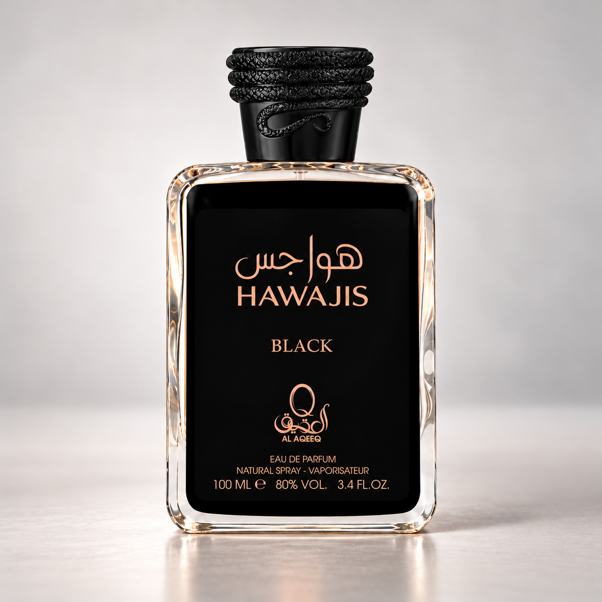 Al Aqeeq Hawajis Black Eau de Parfum – 100 ml — bottle front view
