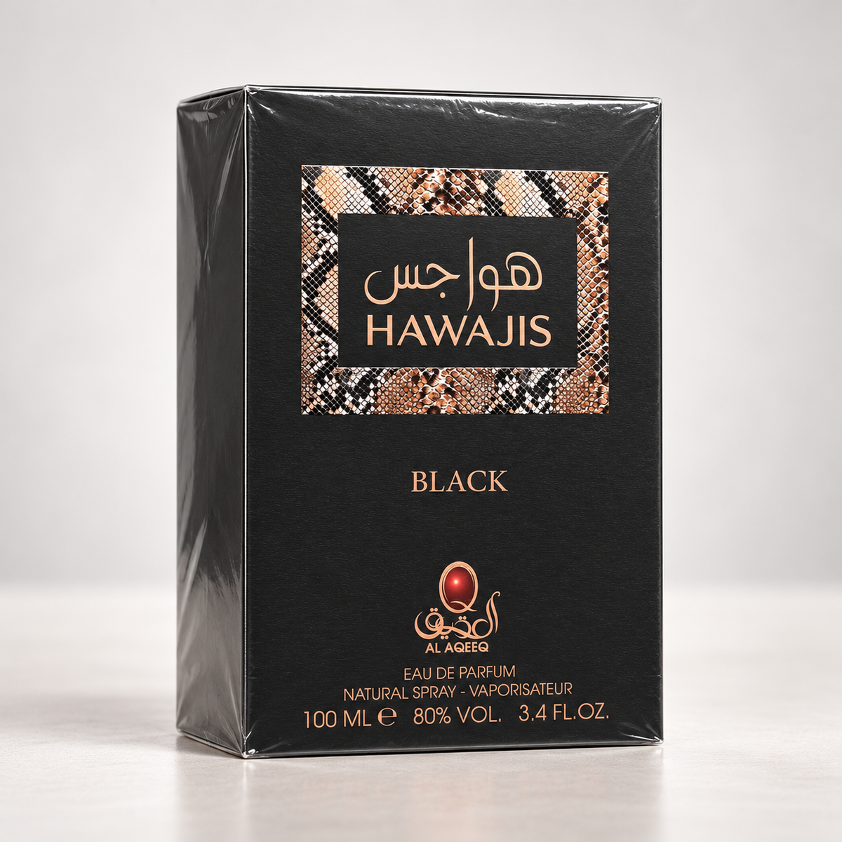Al Aqeeq Hawajis Black Eau de Parfum – 100 ml — matching presentation box