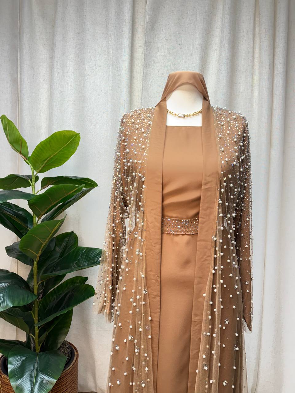 Pearl Veil Abaya Set