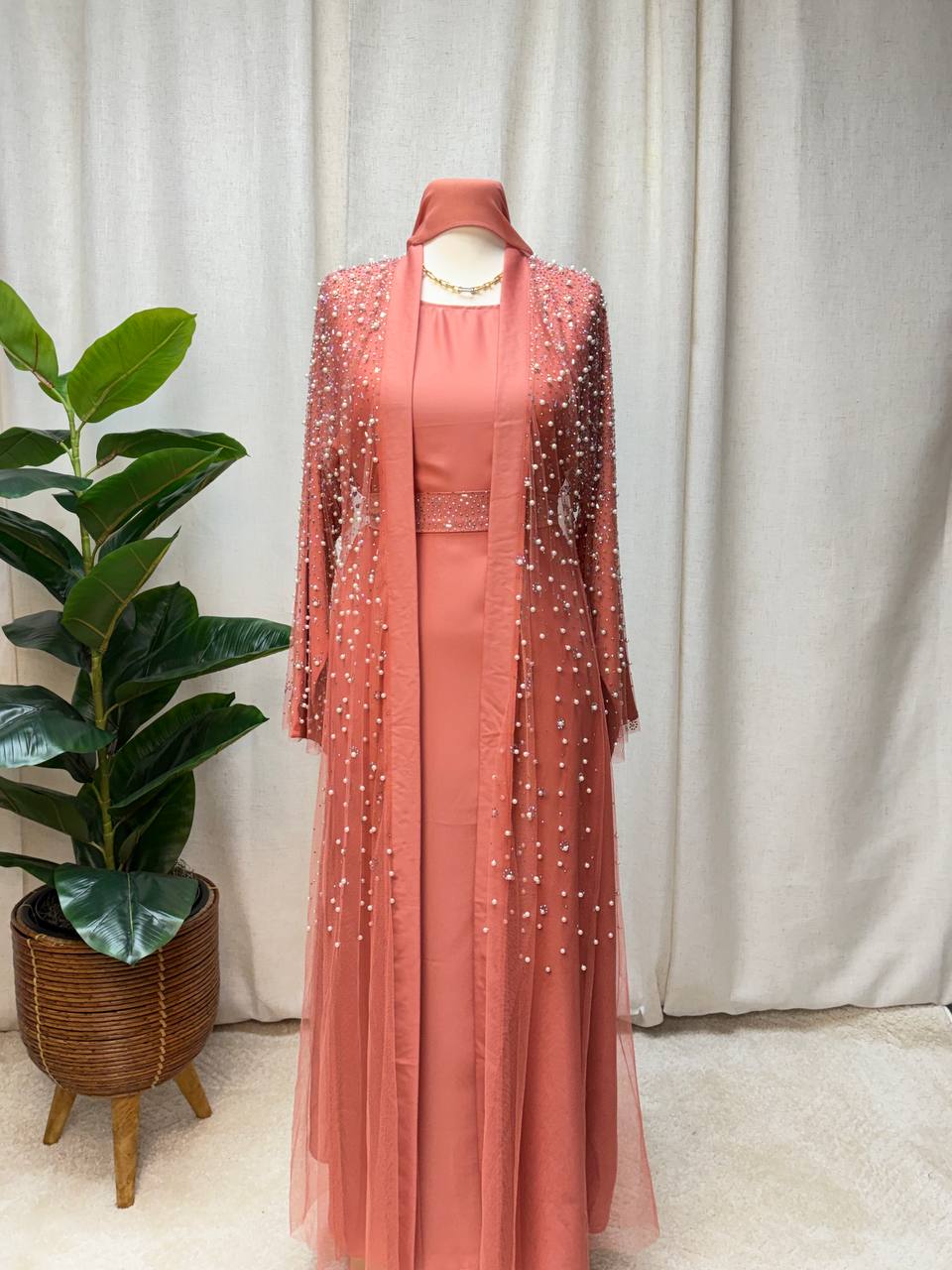 Pearl Veil Abaya Set