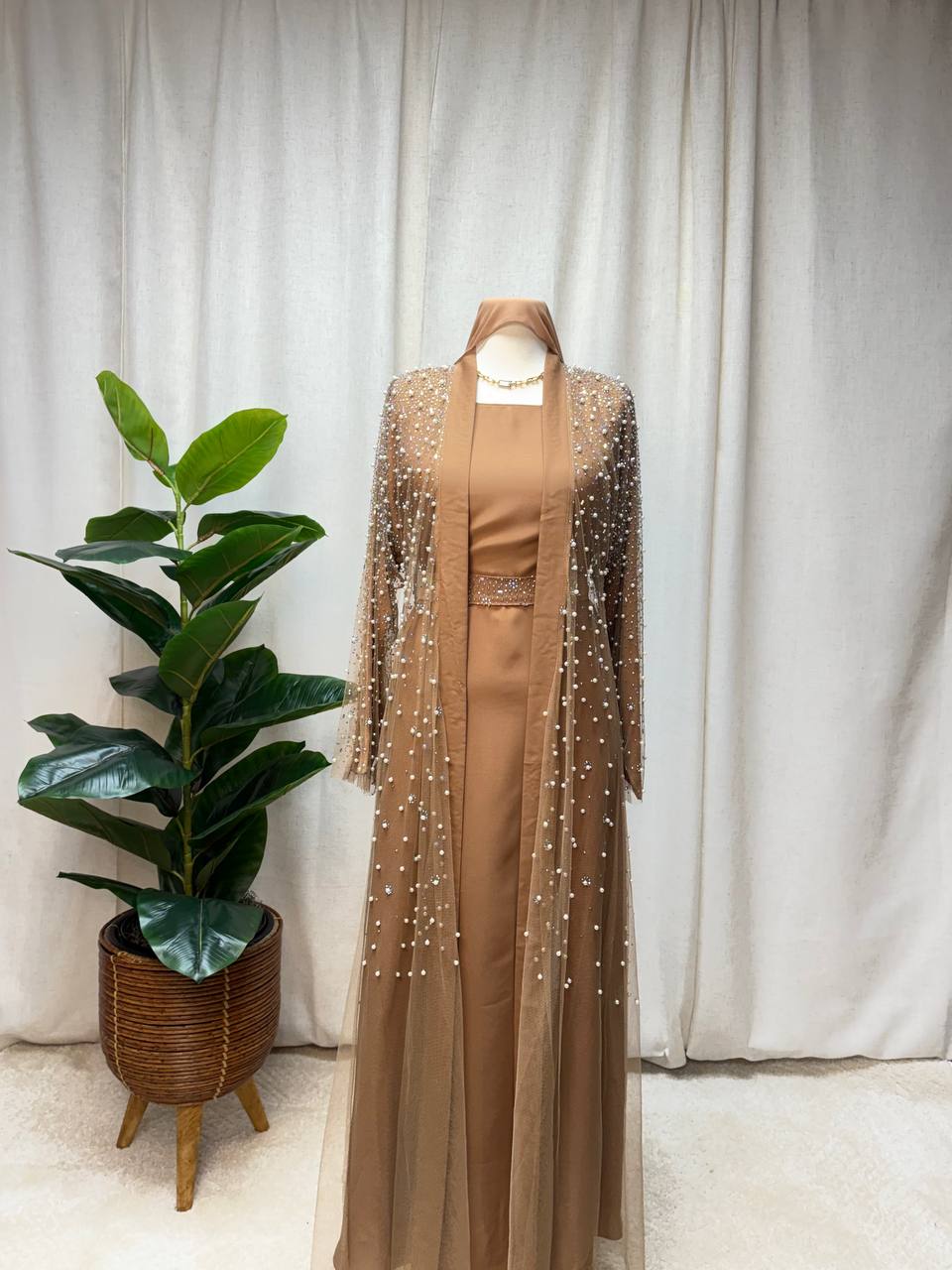 Pearl Veil Abaya Set