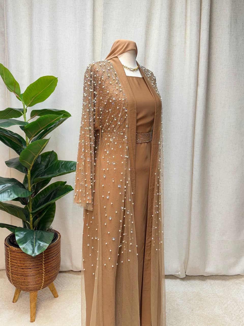 Pearl Veil Abaya Set
