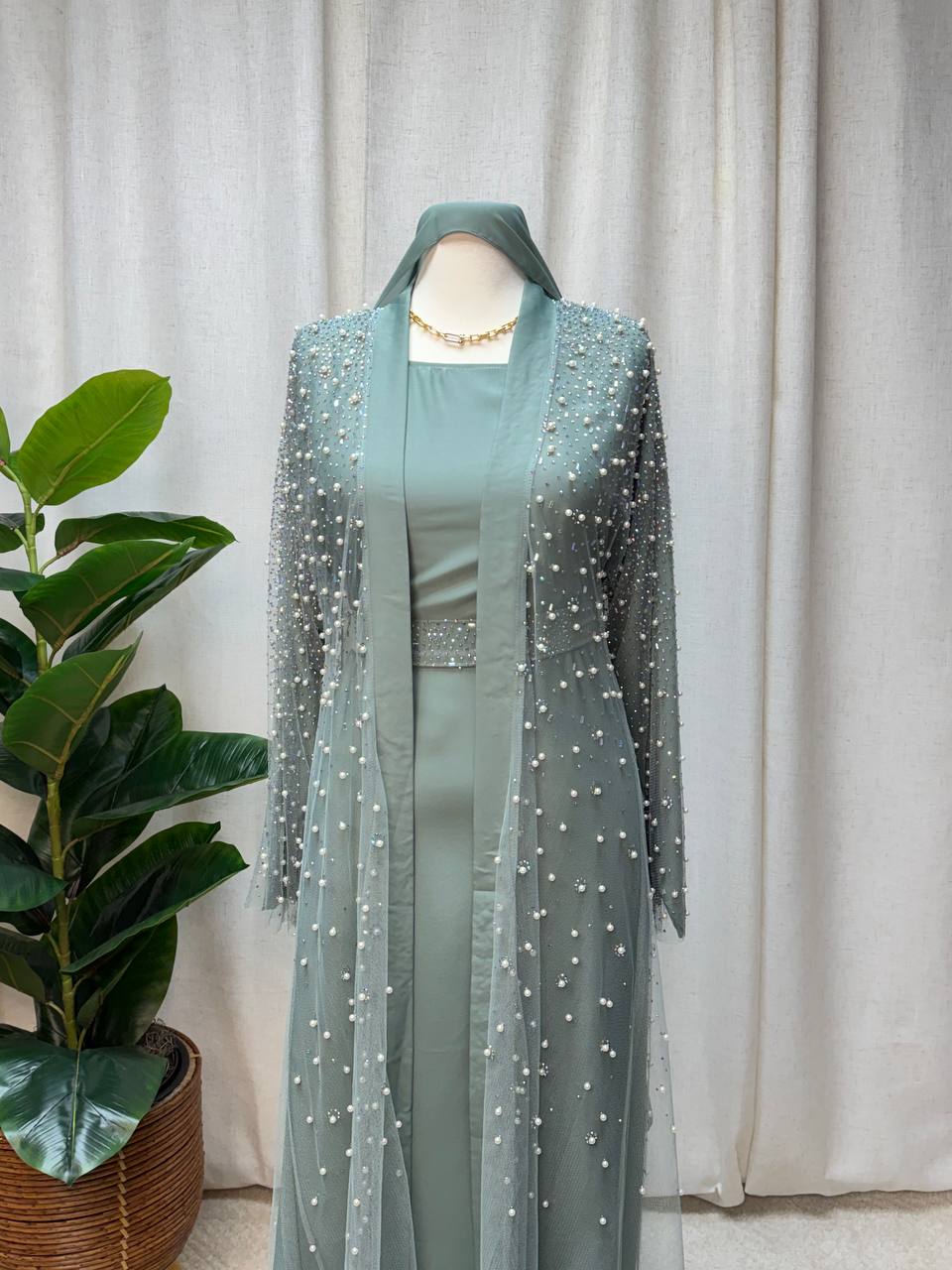 Pearl Veil Abaya Set
