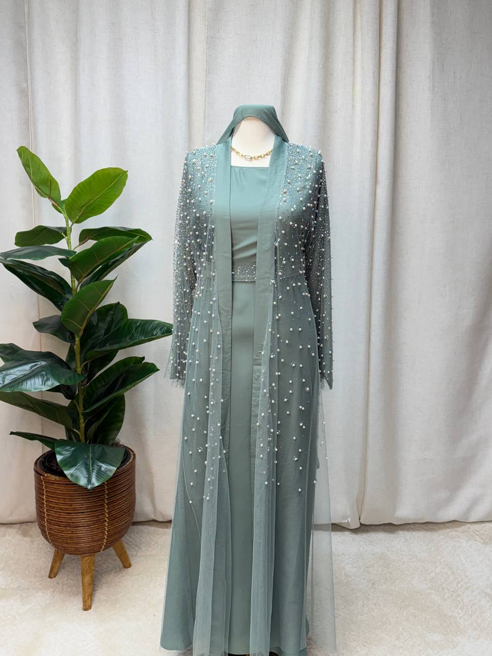 Pearl Veil Abaya Set