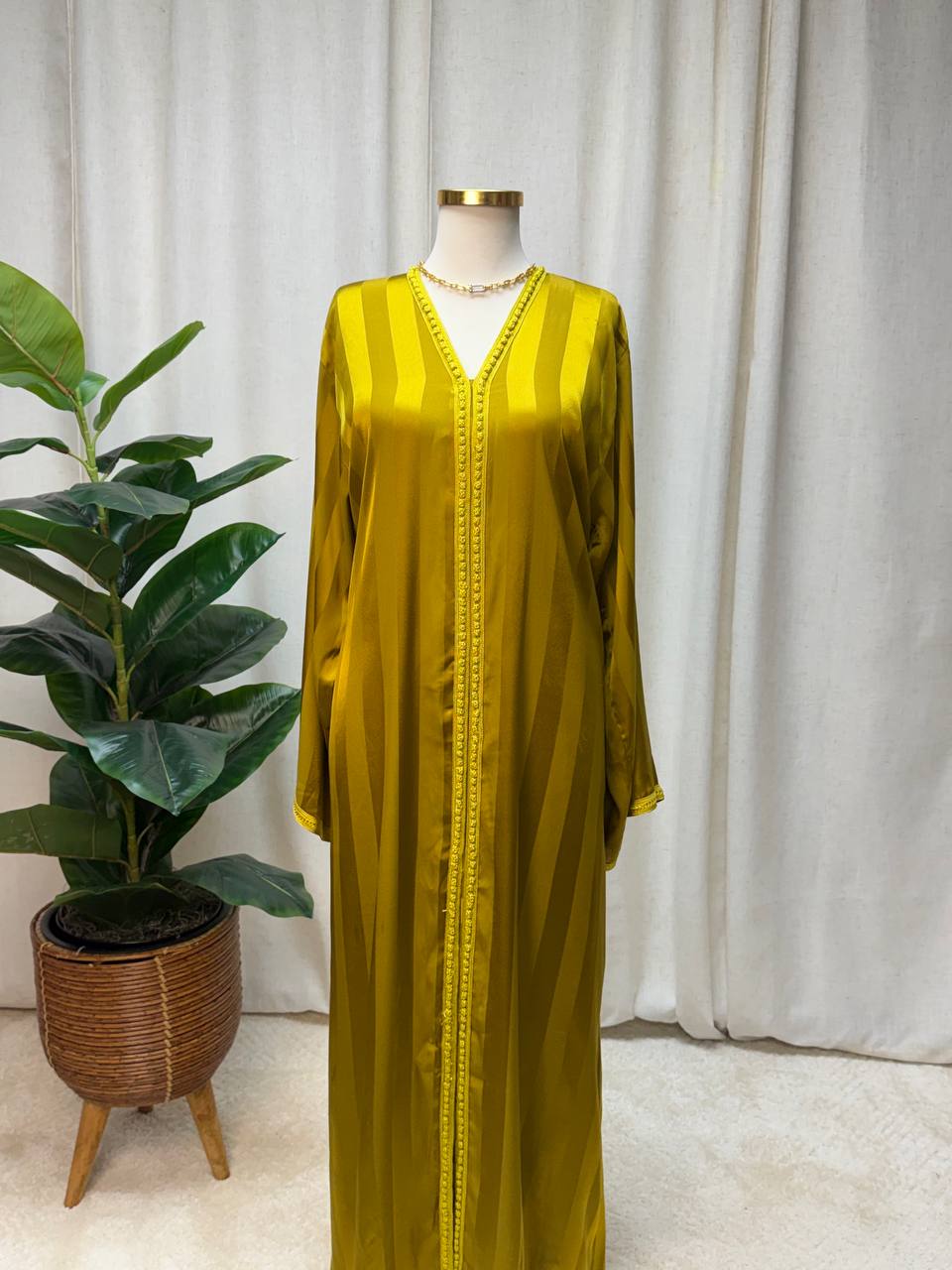 Golden Dusk Satin Caftan