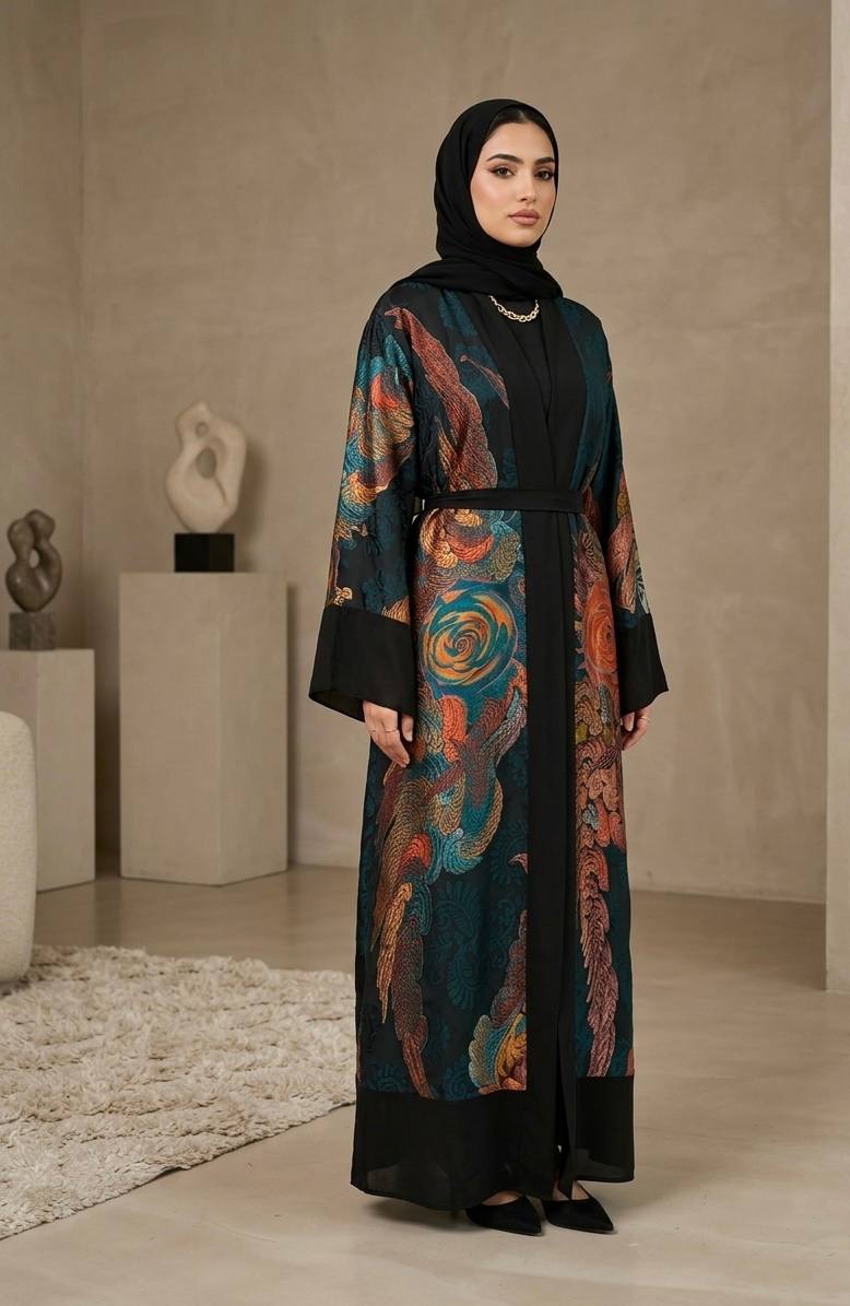Royal Bloom Open Abaya