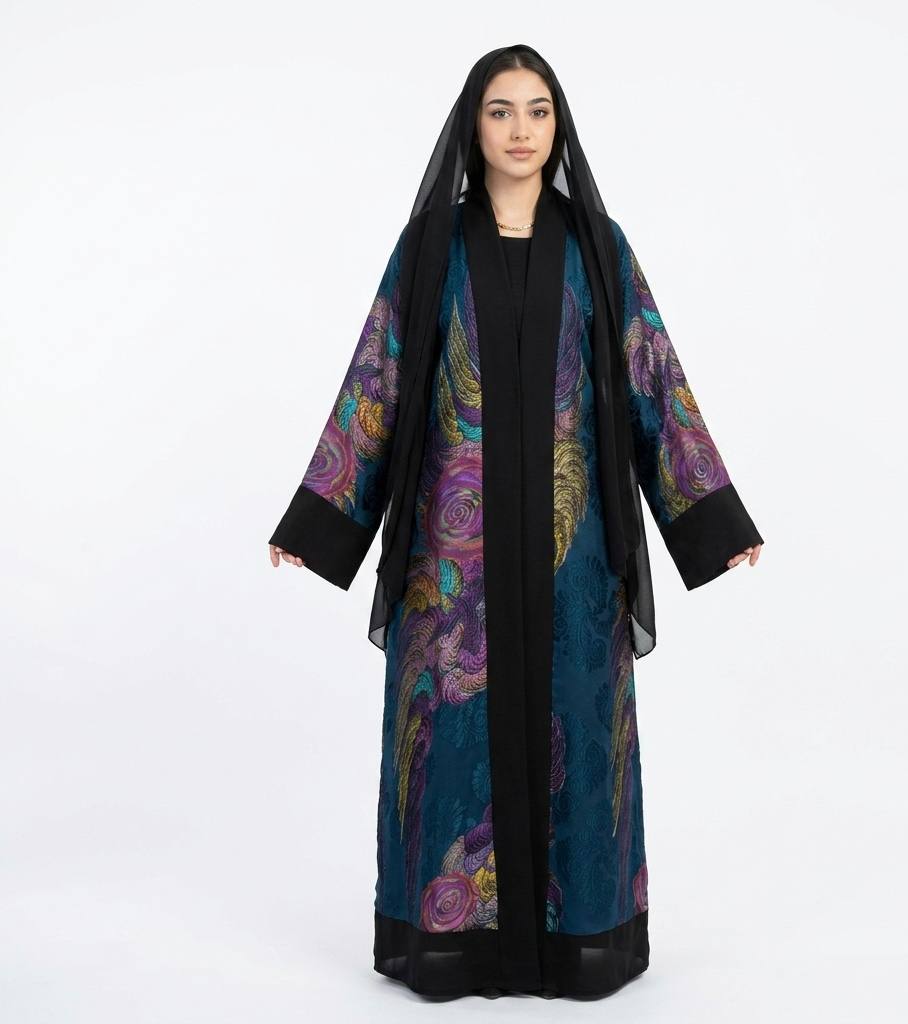 Royal Bloom Open Abaya