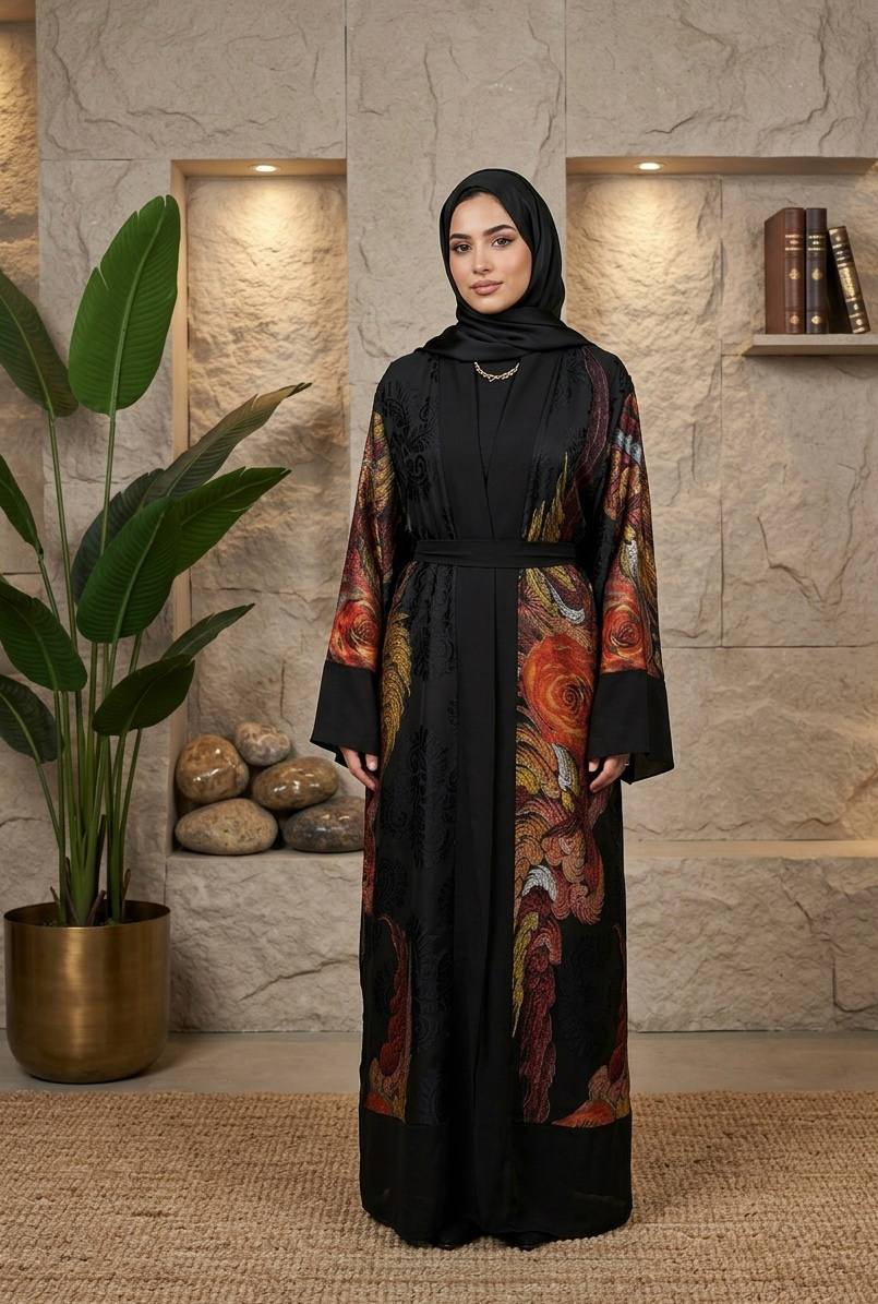 Royal Bloom Open Abaya
