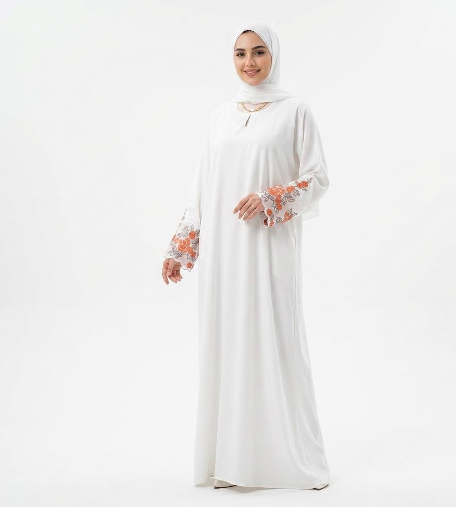 Tulle Cuff Closed Abaya