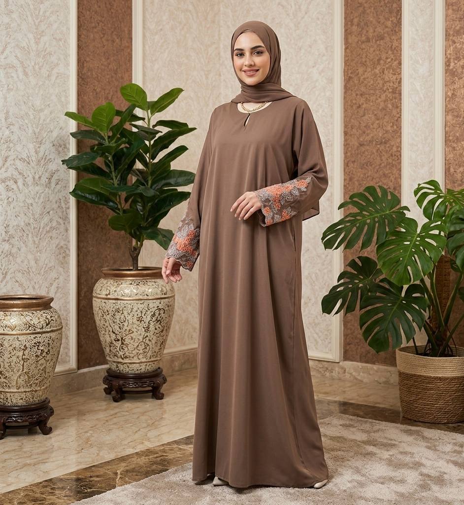 Tulle Cuff Closed Abaya