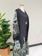 Al Huroof – 3 Piece Organza Linen Abaya